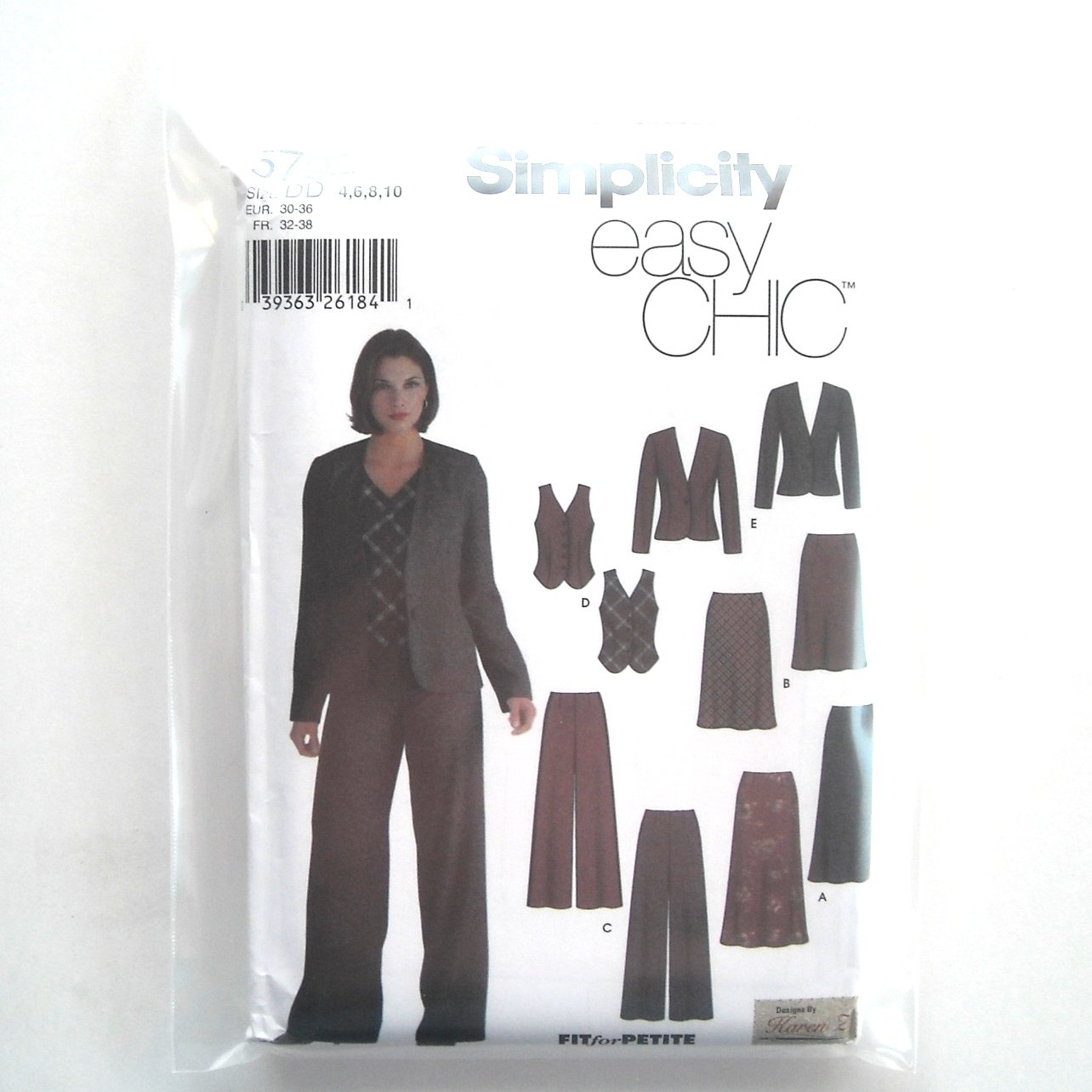 Misses Easy Chic Skirt Pants Vest Jacket 4 6 8 10 Simplicity Sewing Pattern 5792