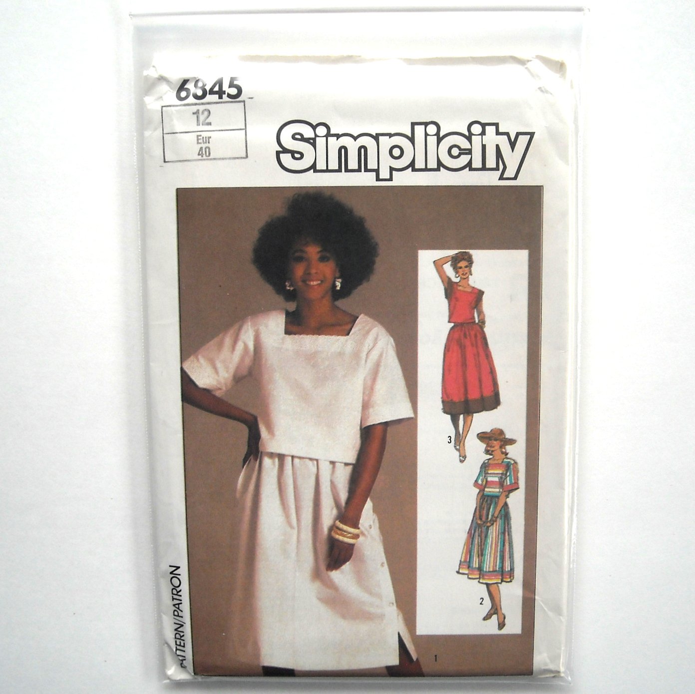 Two Piece Dress 12 Easy To Sew Vintage Simplicity Sewing Pattern 6845