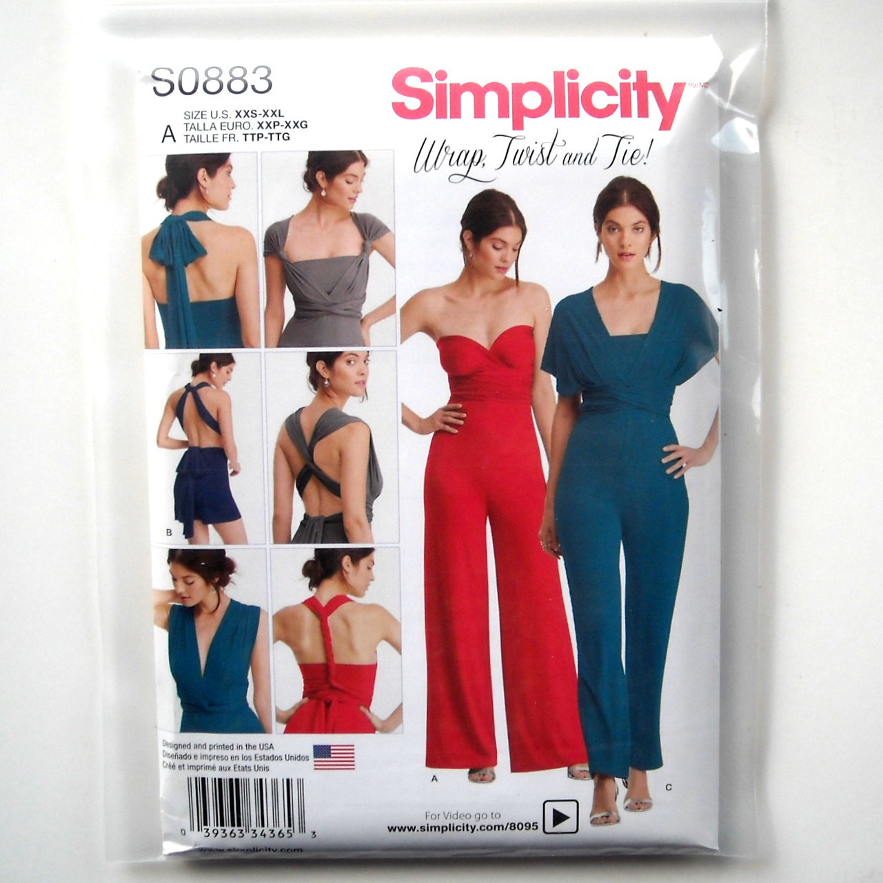 Misses Womens Jumpsuit Romper XXS XS S M L XL XXL Simplicity Sewing ...