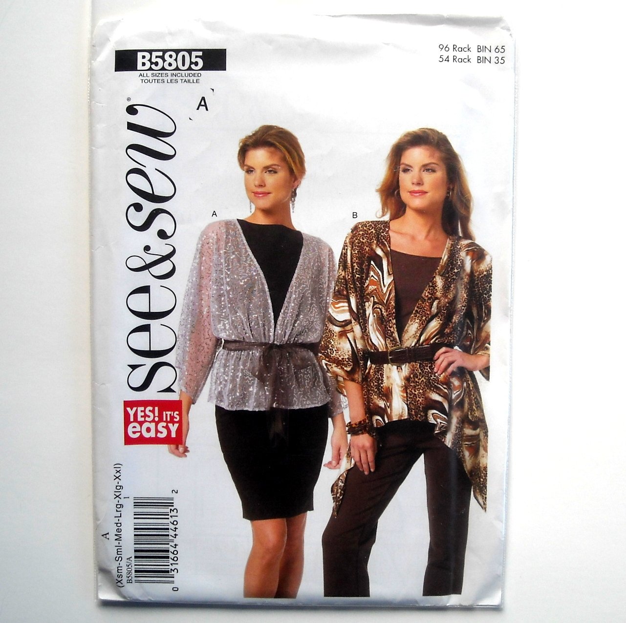 Misses Very Easy Jacket All Sizes See & Sew Butterick Pattern B5805