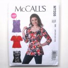 Womens Misses Princess Tops Plus Sizes 18W - 24W McCalls Sewing Pattern M7205 Womens Misses Princess Tops Plus Sizes 18W - 24W McCalls Sewing Pattern M7205
