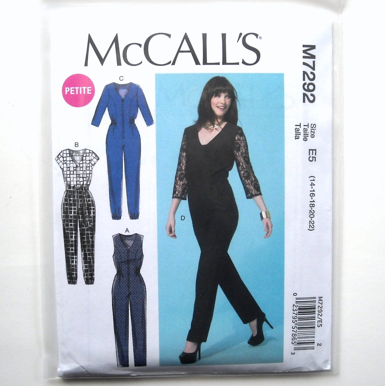 Misses Petite Jumpsuits 14 22 McCalls Sewing Pattern M7292