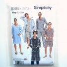Mens Classic Pajamas & Robe XS S M L XL Easy Simplicity Sewing Pattern D0588