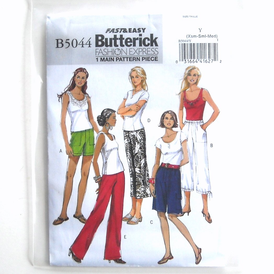 Misses Shorts Pants Fashion Express Easy Butterick Sewing Pattern B5044