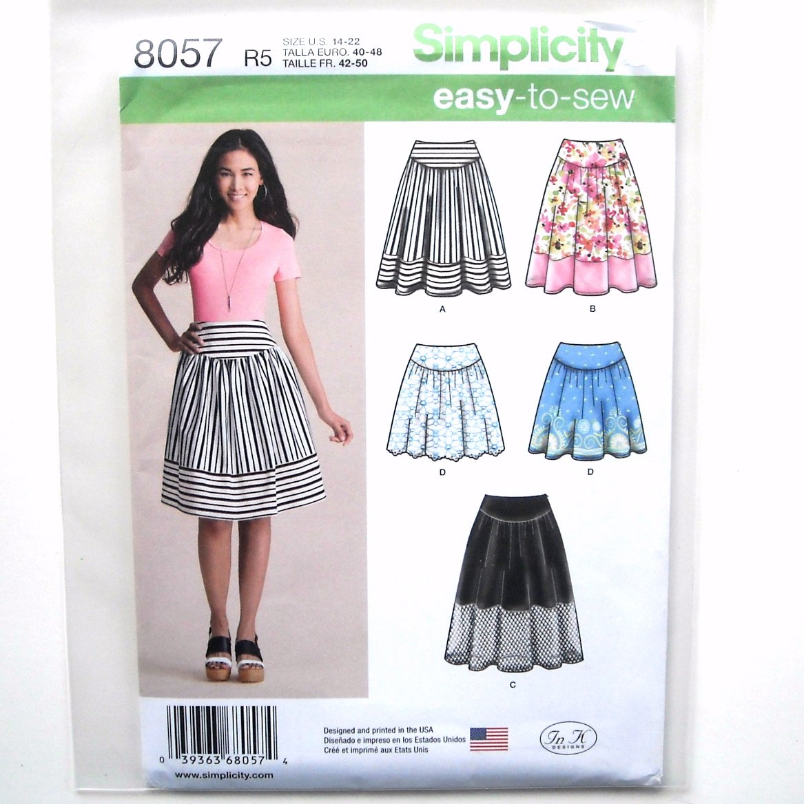 Misses Womens Skirts 14 - 22 Simplicity Easy Sewing Pattern 8057