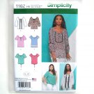 Misses Blouses Tops 6 - 14 In K Designs Simplicity Sewing Pattern 1162