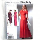 Misses Vintage 1940s Gown Dress 6 - 14 Simplicity Sewing Pattern D0576