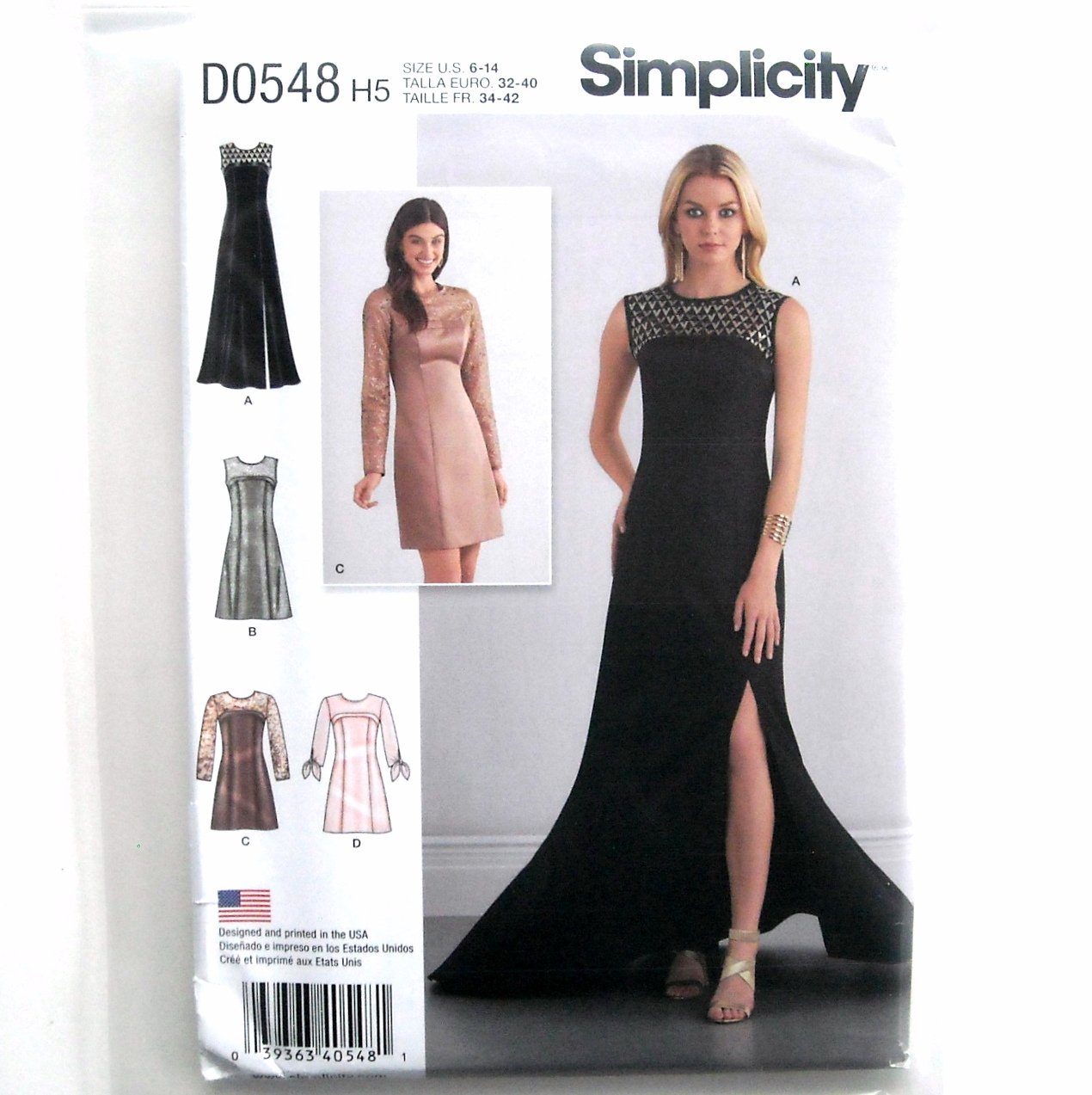 Misses Special Occasion Dresses Gown Simplicity Sewing Pattern D0548