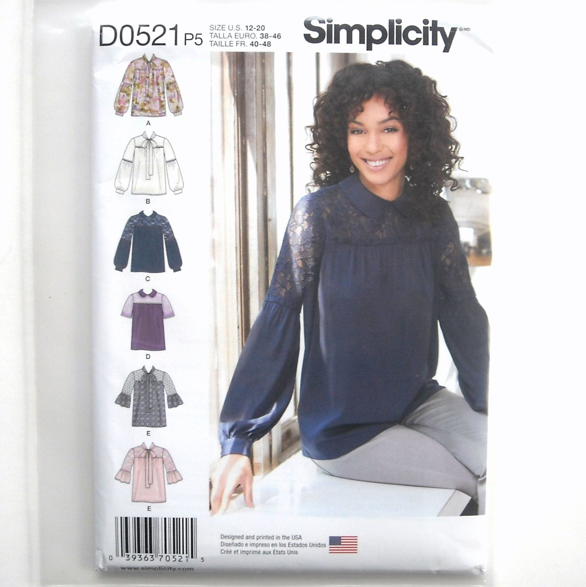Misses Collared Blouse 12 - 20 Simplicity Sewing Pattern D0521
