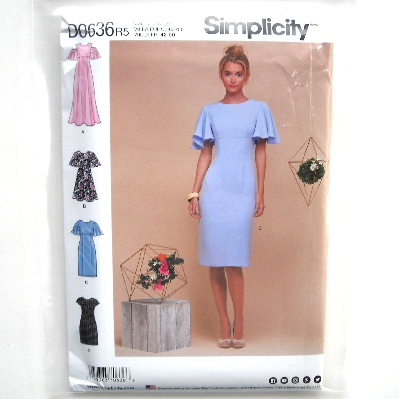 Misses Womens Dresses 14 - 22 Simplicity Sewing Pattern D0636