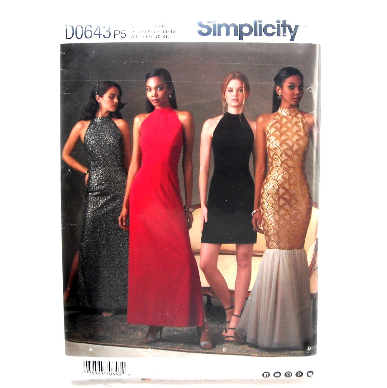 Misses Special Dresses 12 - 20 Simplicity Sewing Pattern D0643