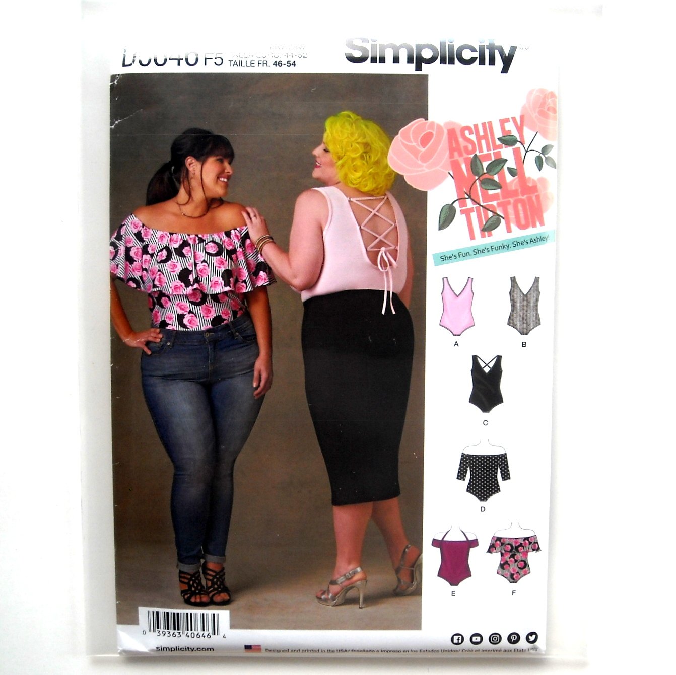 Misses Womens Plus Size Knit Bodysuits Simplicity Sewing Pattern D0646