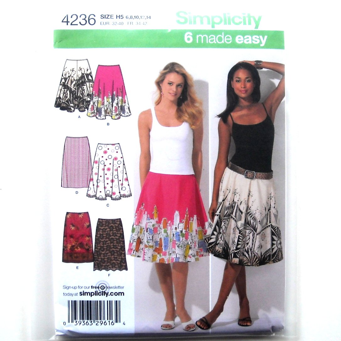 Misses Womens Summer Slim Circle Skirts 6 8 10 12 14 Easy Simplicity ...