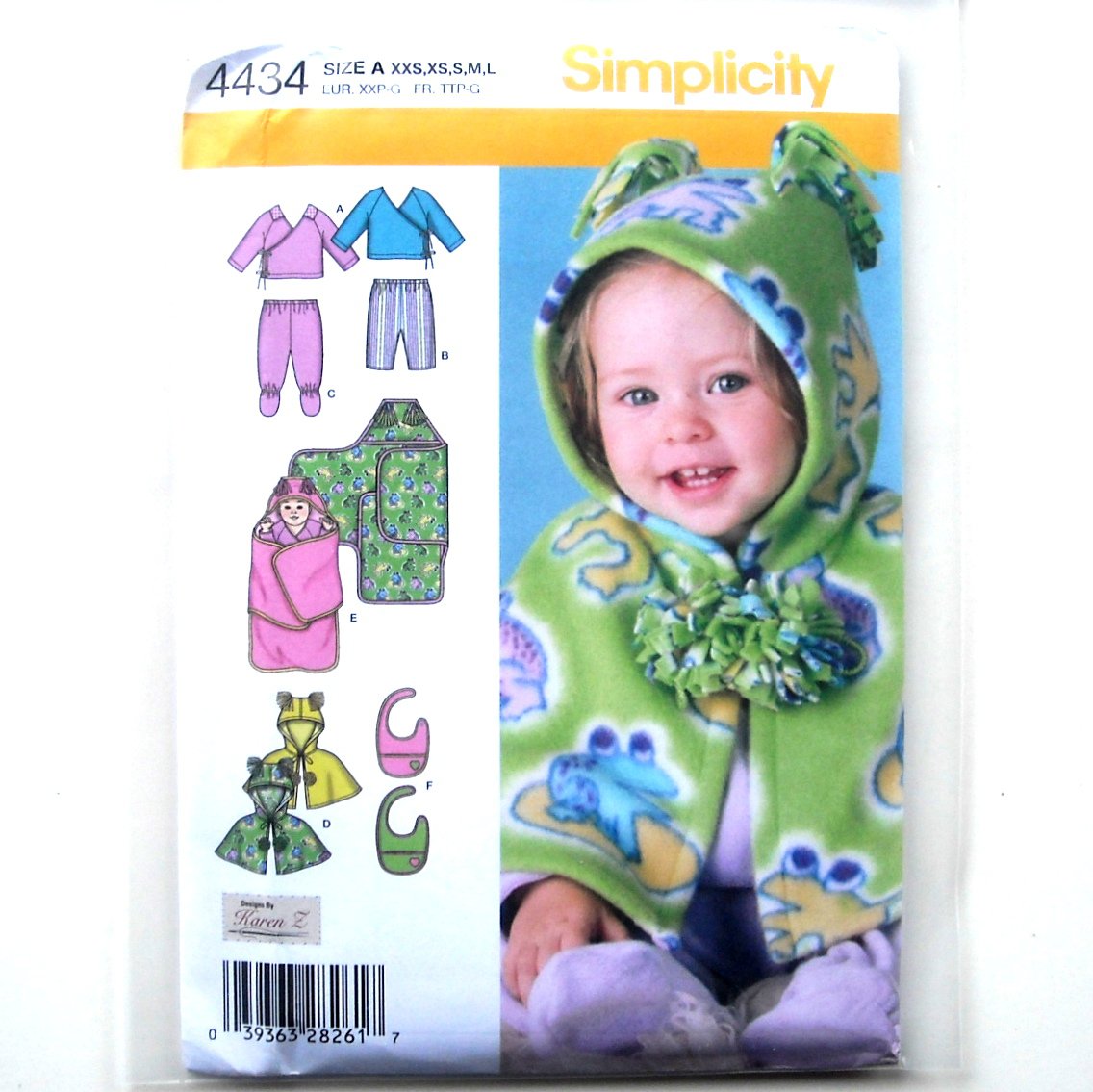 Babies Top Pants Caplet Bib XXS - L Designs Karen Z Simplicity Pattern 4434