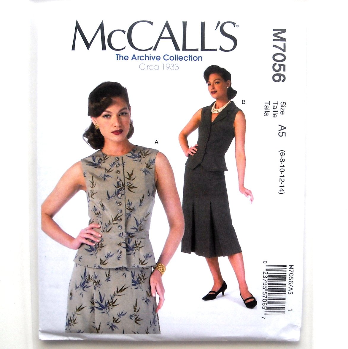 Misses Vests 6 8 10 12 14 McCalls Sewing Pattern M7056