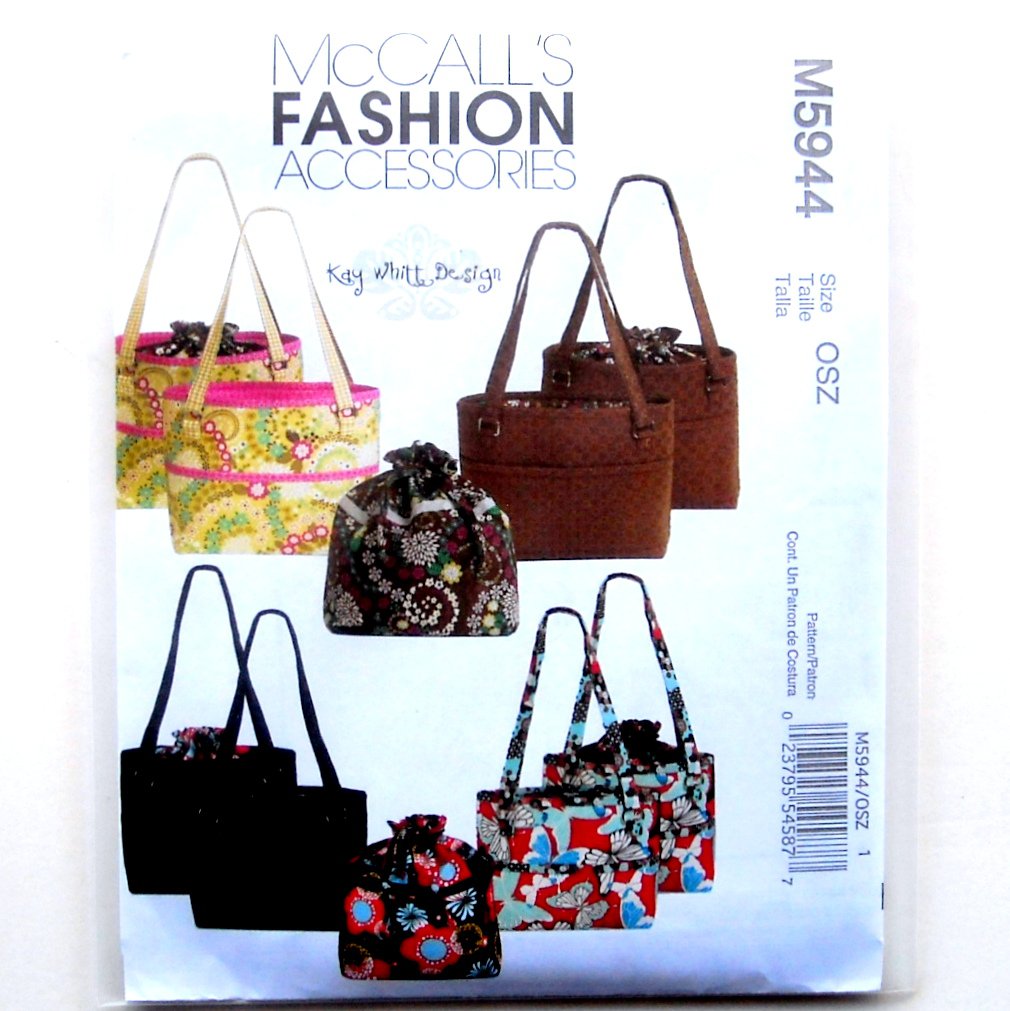 Fashion Accessories Bag Tote Liner Out of Print McCall's Pattern M5944