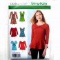 Misses' Knit Tunic Peplum Top Simplicity Sewing Pattern 1539