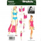 Misses Swimsuits Two Piece Beach Coverups 6 - 14 Simplicity Sewing Pattern S0828