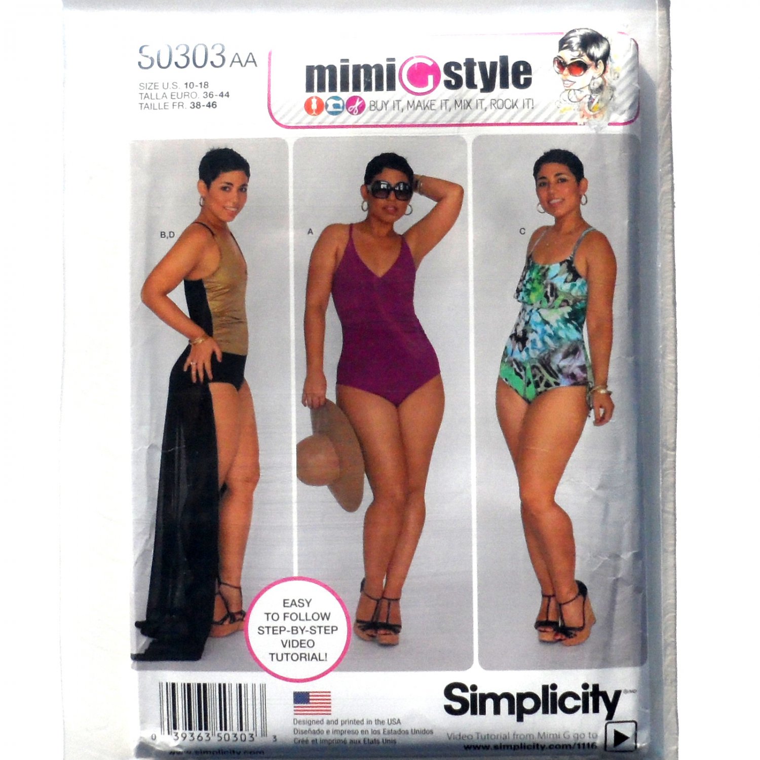 Misses Womens Swimsuits Wrap Skirt Simplicity Sewing Pattern S0303