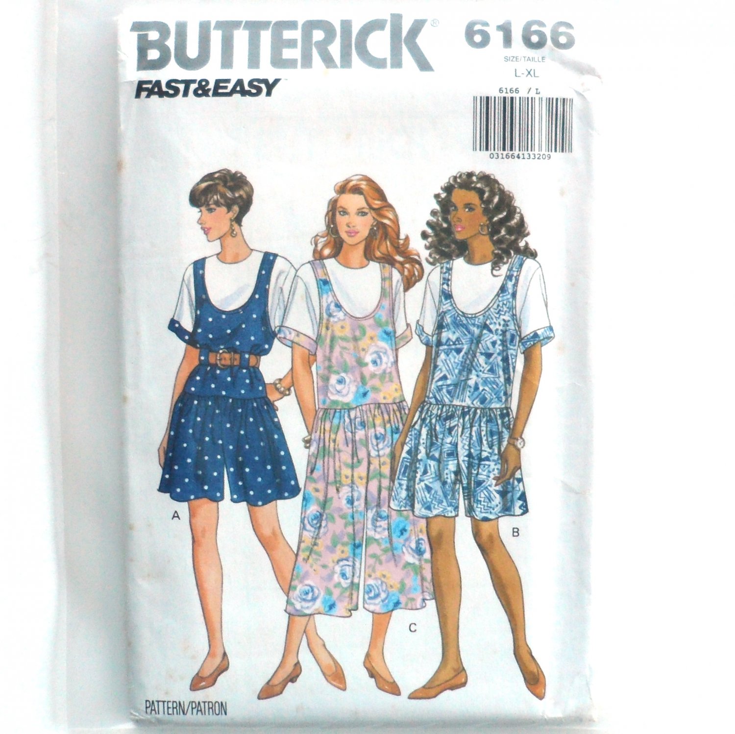 Misses' Jumpsuit Top L XL OOP Easy Butterick Sewing Pattern 6166