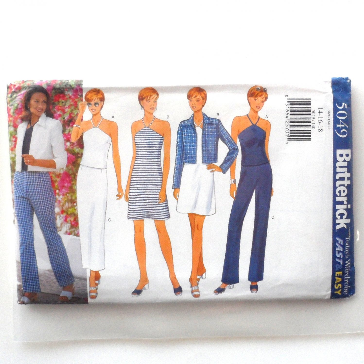 Misses' Jacket Dress Top Skirt Pants 14 16 18 Butterick Sewing Pattern 5049