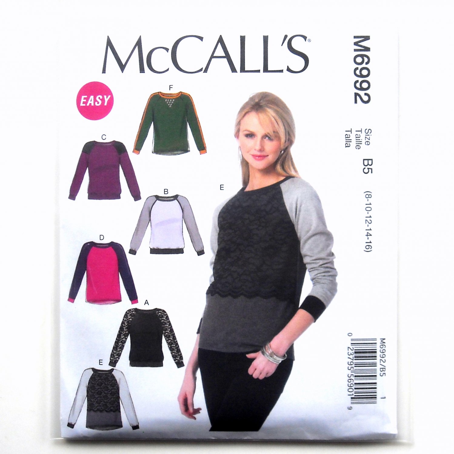 misses-raglan-sleeve-tops-6-8-10-12-14-easy-mccalls-sewing-pattern-m6992