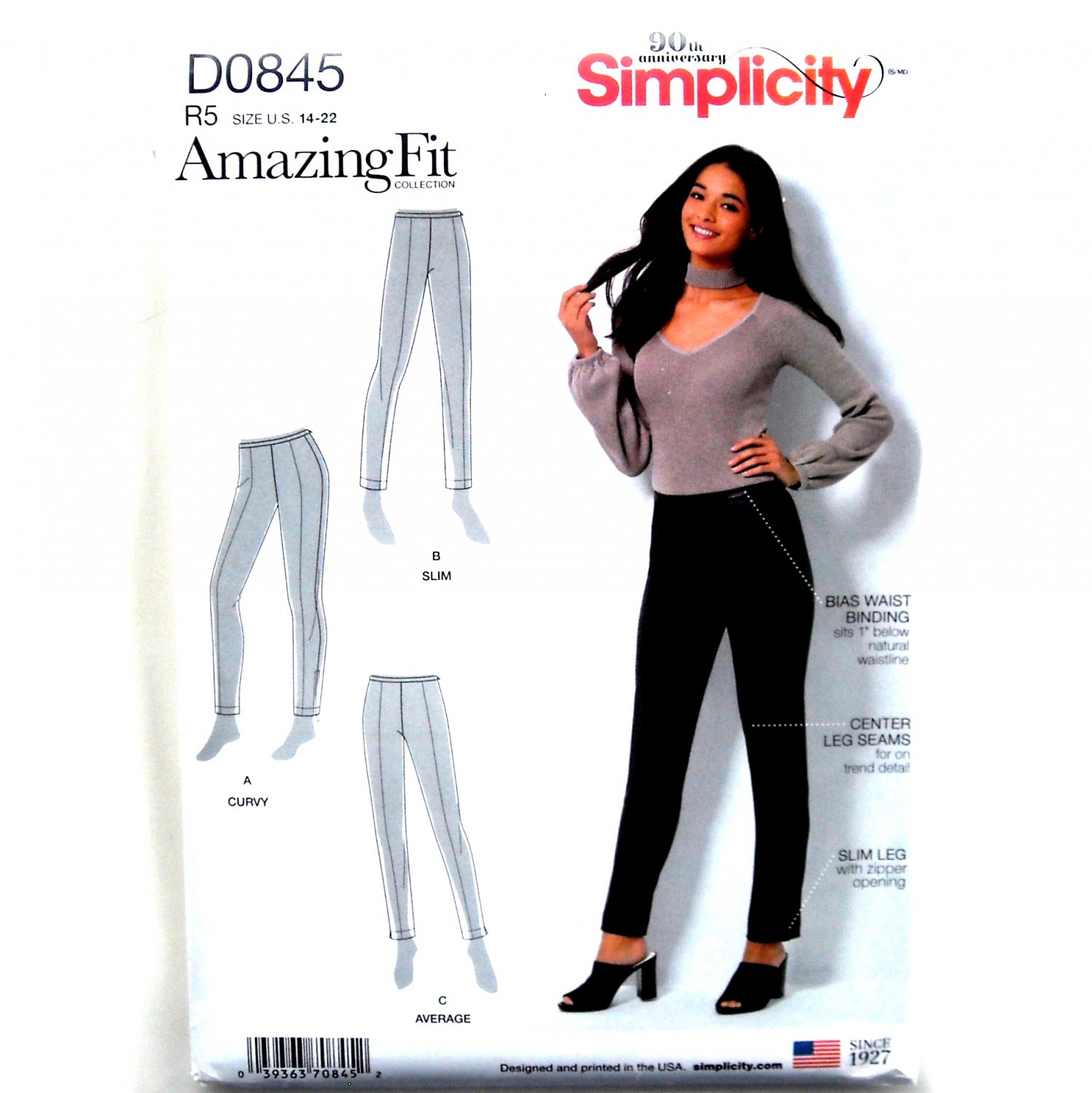 Misses' Women's Skinny Pants Amazing Fit Simplicity Sewing Pattern D0845
