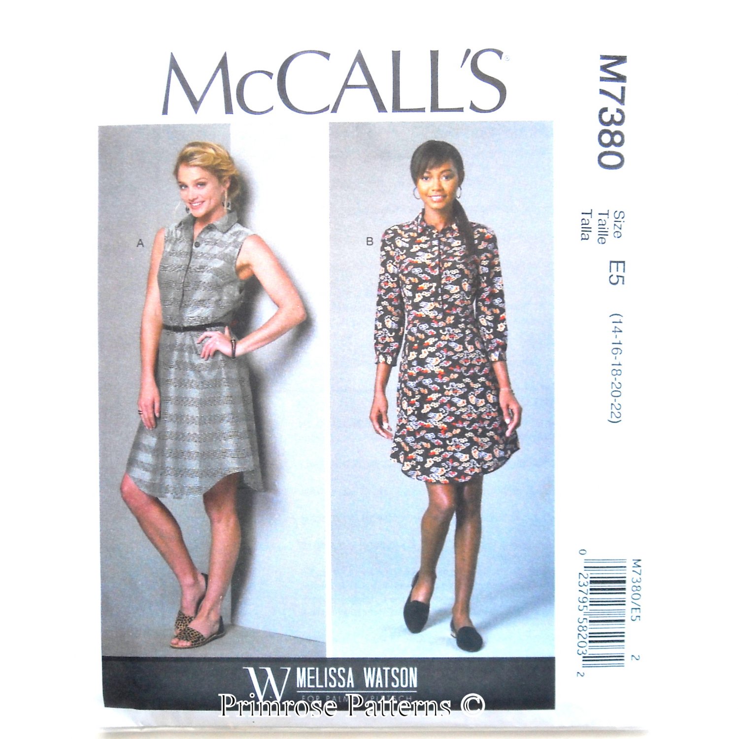 Misses Shirtdress McCall's Sewing Pattern M7380