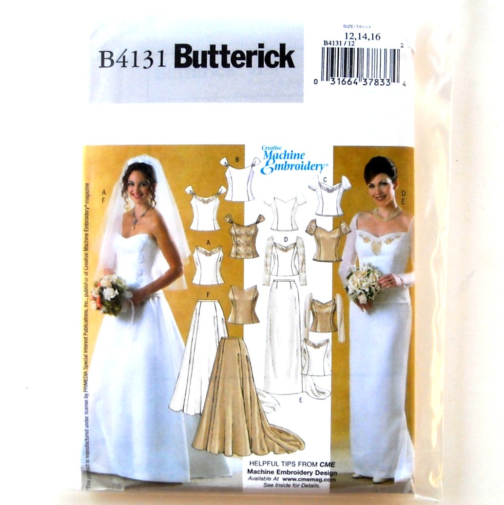 Misses Bridal Tops Skirts Machine Embroidery 12 14 16 Butterick Pattern B4131