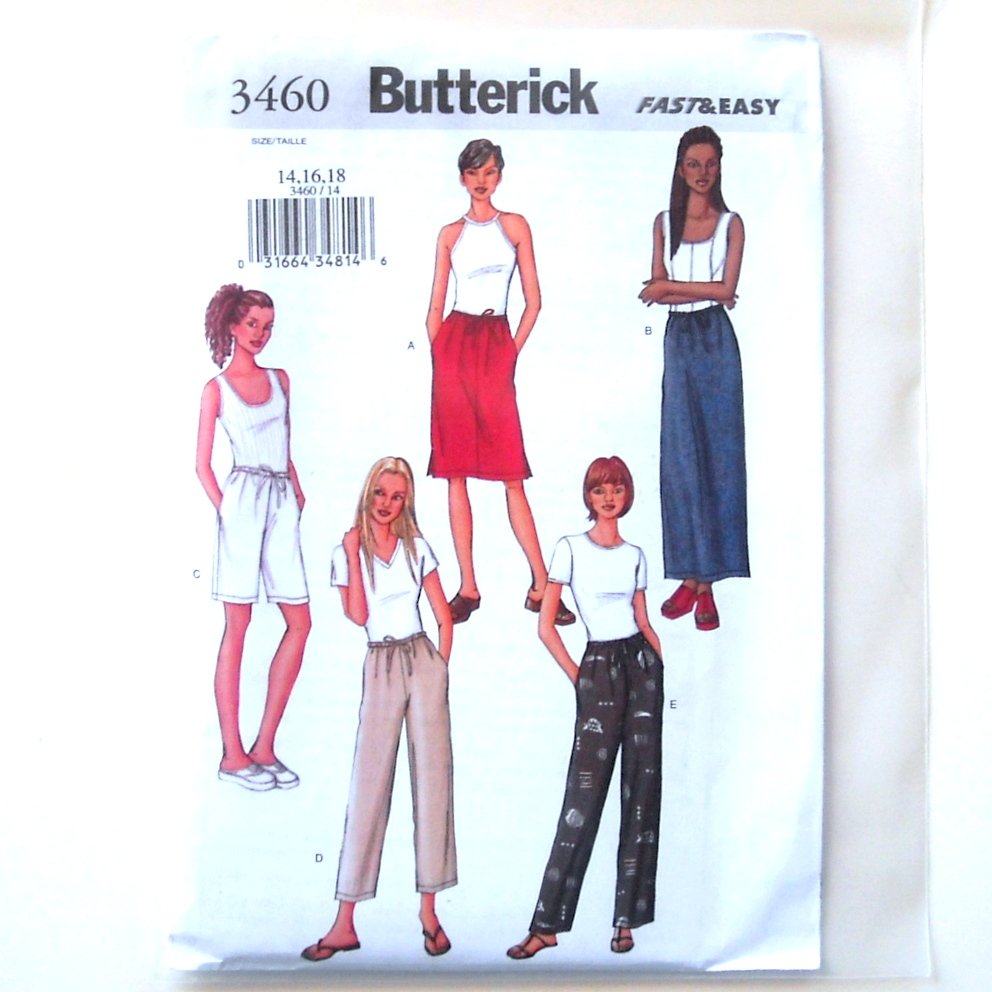Fast Easy Misses Petite Skirt Shorts Pants 14 - 18 Butterick Sewing ...