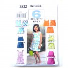 Six Easy Girls Top Skort Shorts 6 - 8 Butterick Sewing Pattern 3832