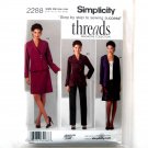 Misses Plus Jacket Pants Skirt 20W - 28W Threads Simplicity Sewing Pattern 2288