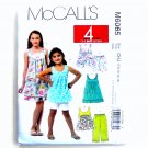 Girls Tops Dresses Shorts Capri Pants McCalls Sewing Pattern M6065 Girls Tops Dresses Shorts Capri Pants McCalls Sewing Pattern M6065