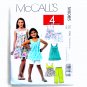 Girls Tops Dresses Shorts Capri Pants McCalls Sewing Pattern M6065