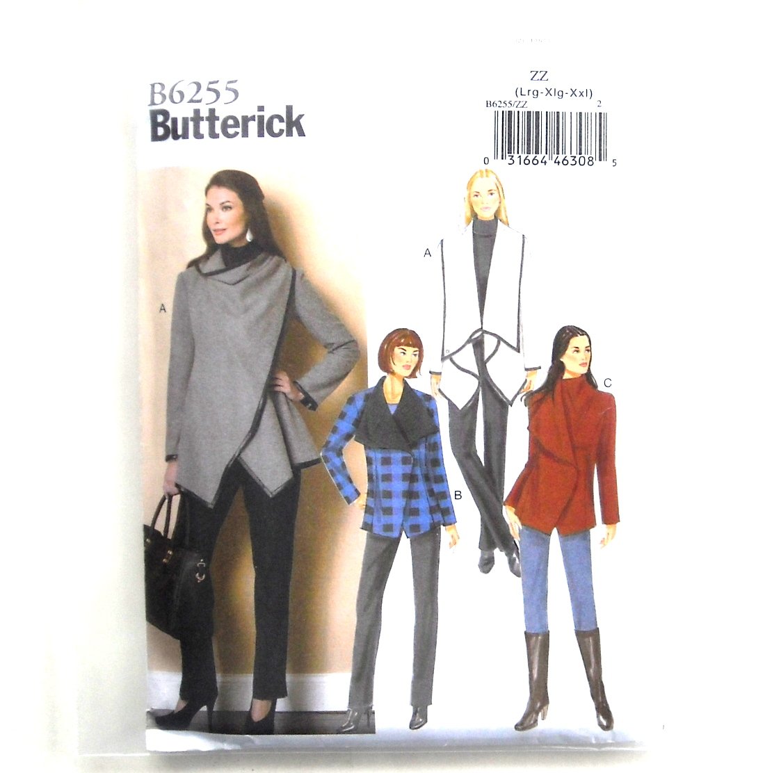 Misses' Women's Oversized Collar Coats Butterick Sewing Pattern B6255