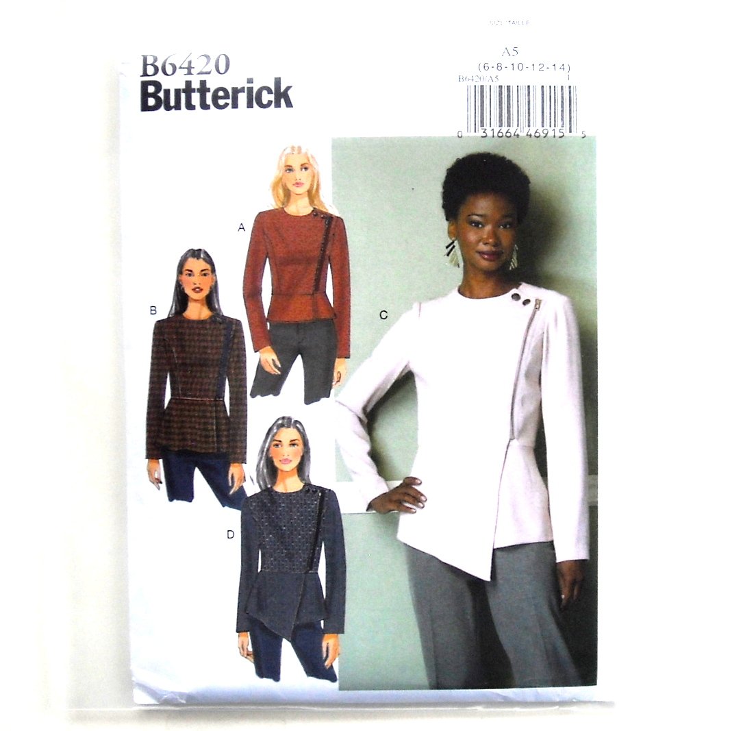 Misses' Peplum Moto Jackets Butterick Sewing Pattern B6420