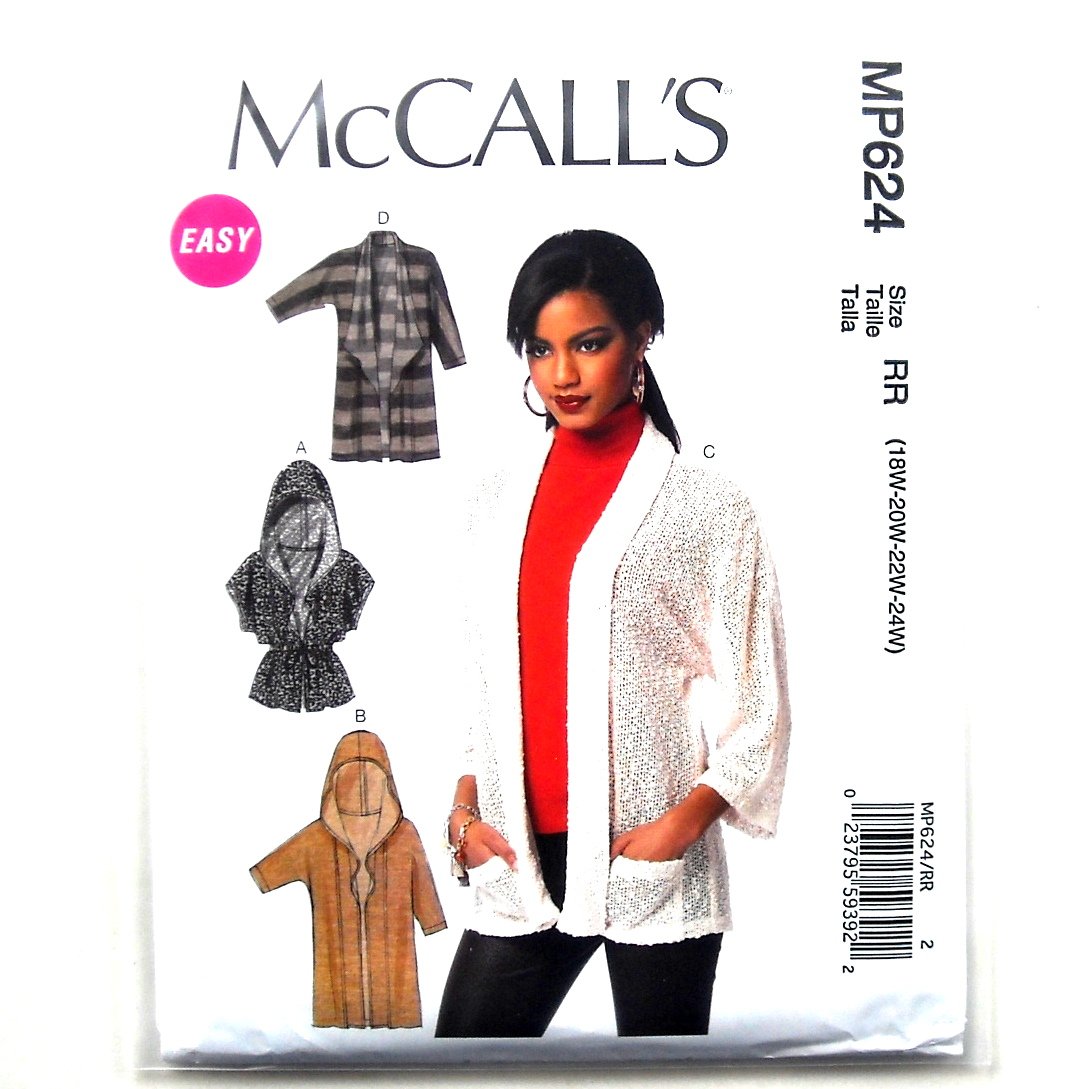 Misses' Women's Hooded Shawl Collar Cardigans McCall's Sewing Pattern MP624