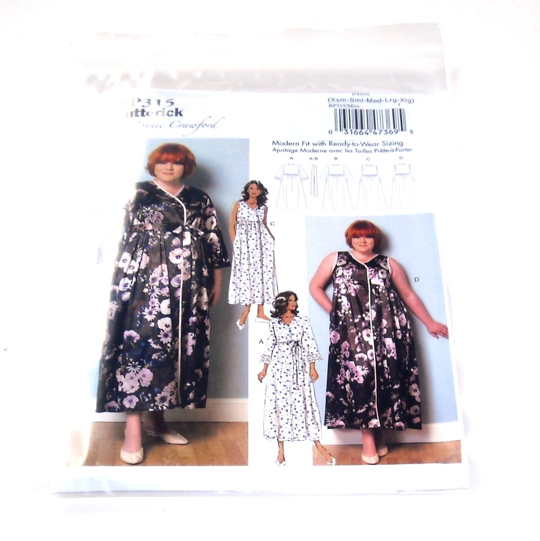 Misses Robes Negligee Connie Crawford Butterick Sewing Pattern BP315