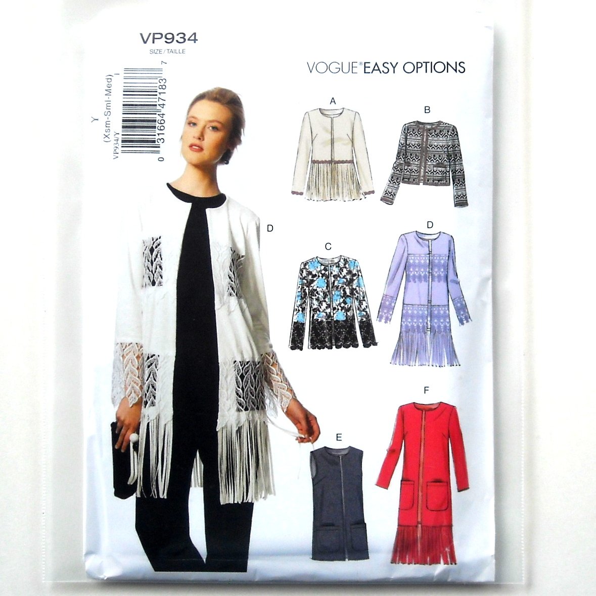Misses' Embellished Jackets Vest Vogue Sewing Pattern VP934
