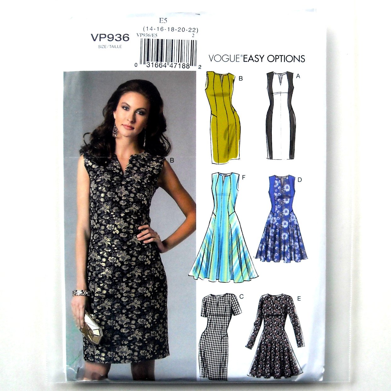 Women's Lined Dresses Vogue Sewing Pattern VP936