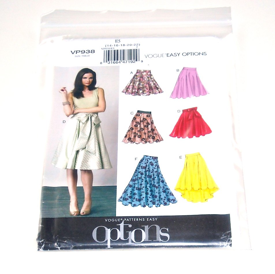 Misses' Women's Flared Skirts Vogue Sewing Pattern VP938