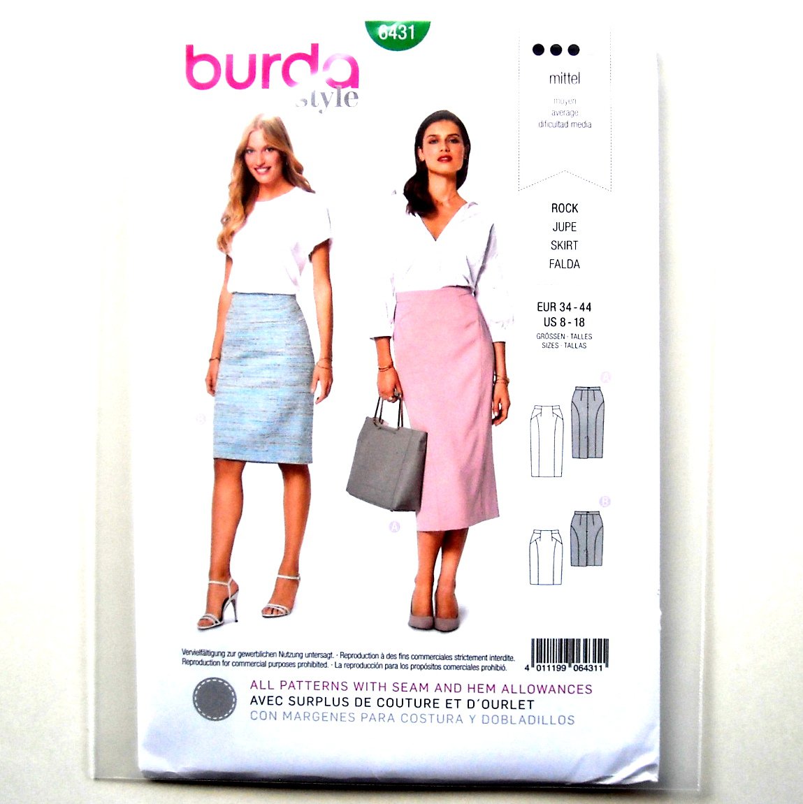 Misses Skirt Burda Style Sewing Pattern 6431