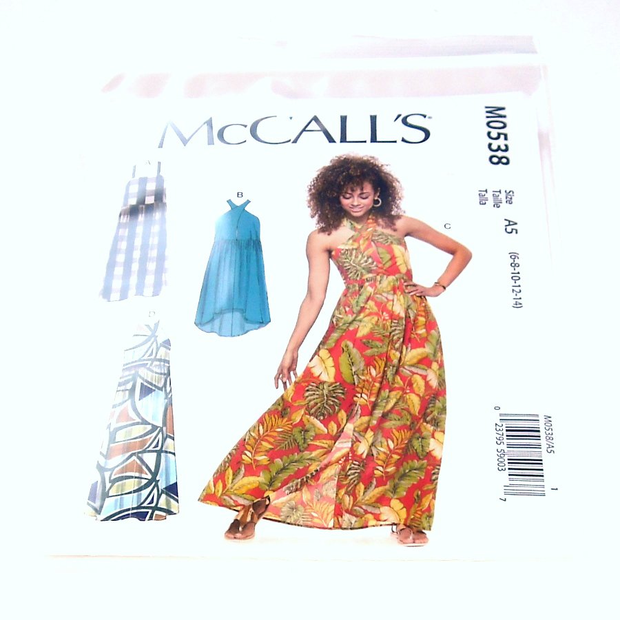 Misses Gathered Waist Pullover Dresses McCall's Sewing Pattern M0538