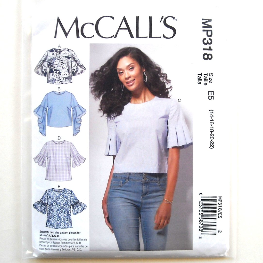 Women's Semi Fitted Tops McCall's Sewing Pattern MP318