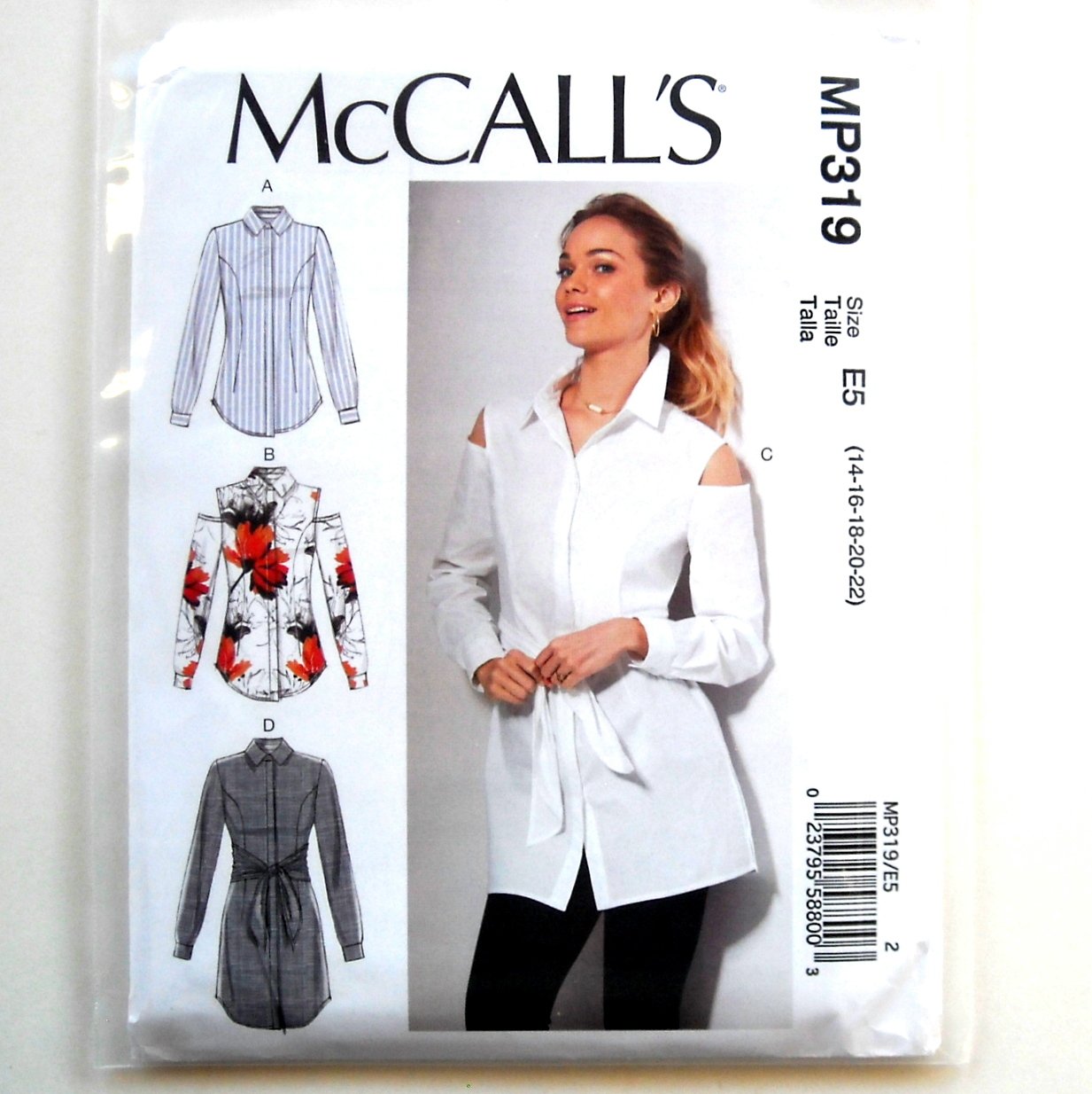 Women's Fitted Shirts Blouses McCall's Sewing Pattern MP319