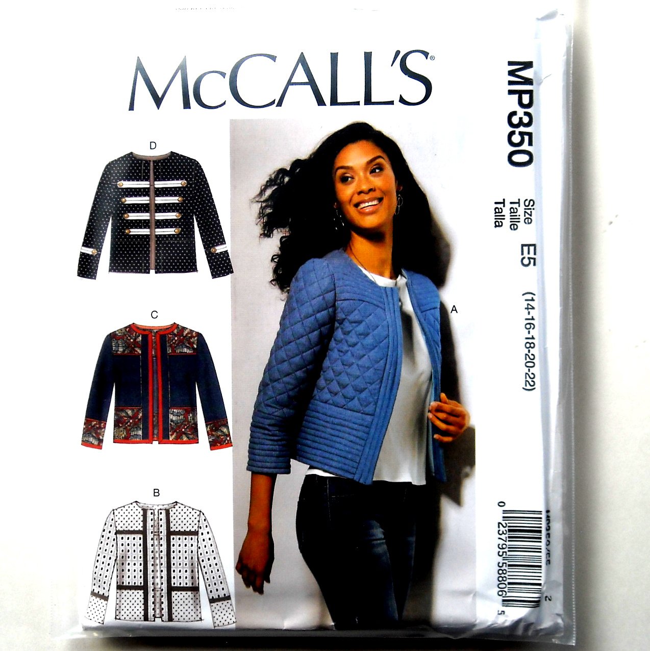 Women's Open Front Banded Jackets McCall's Sewing Pattern MP350