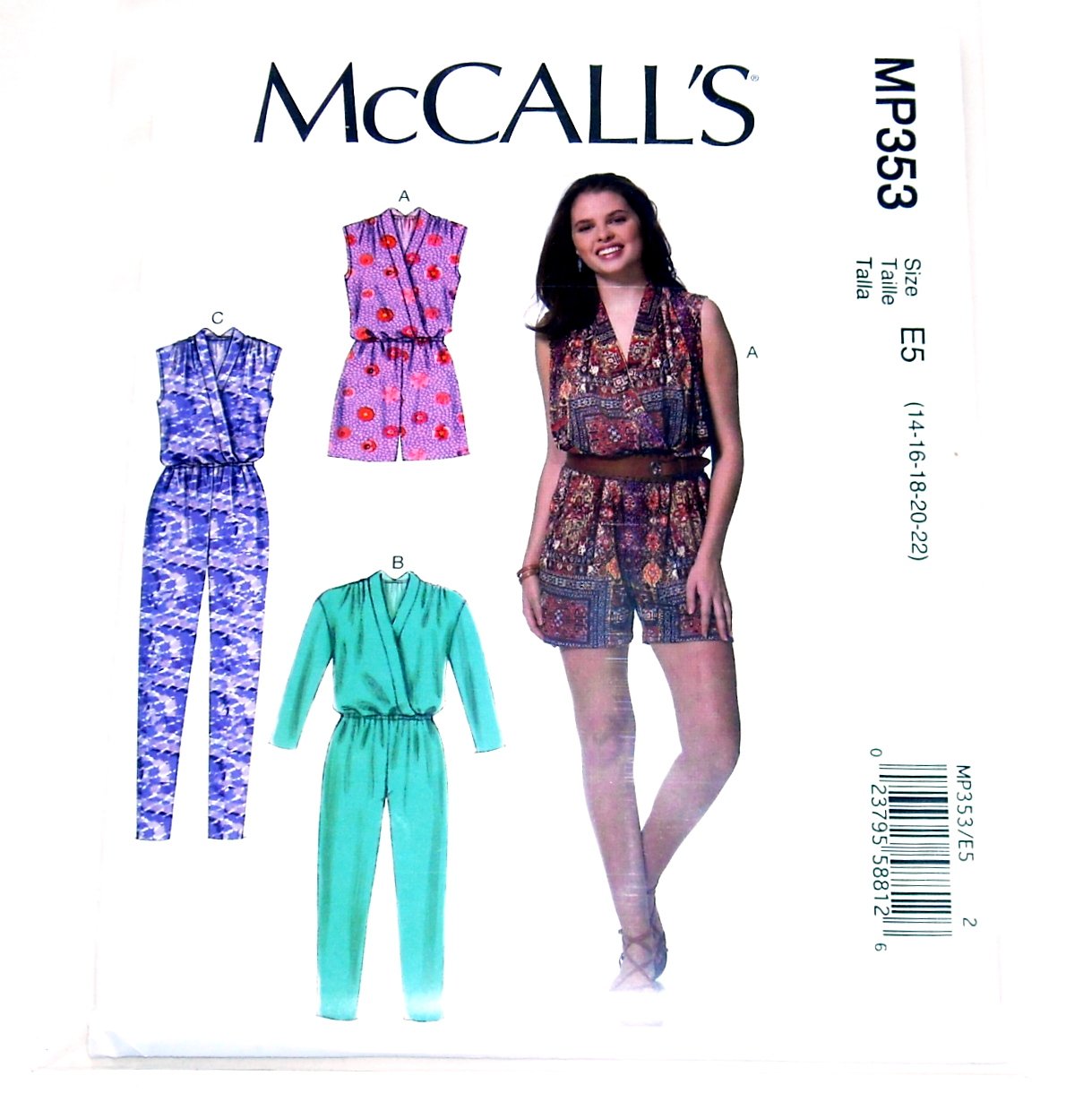 Women's Jumpsuit Romper McCall's Sewing Pattern MP353