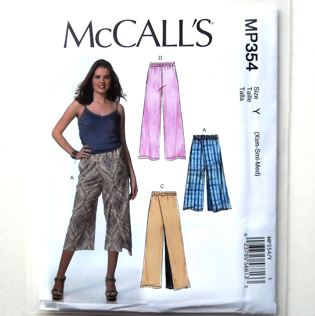 Misses' Wide Leg Pants McCall's Sewing Pattern MP354
