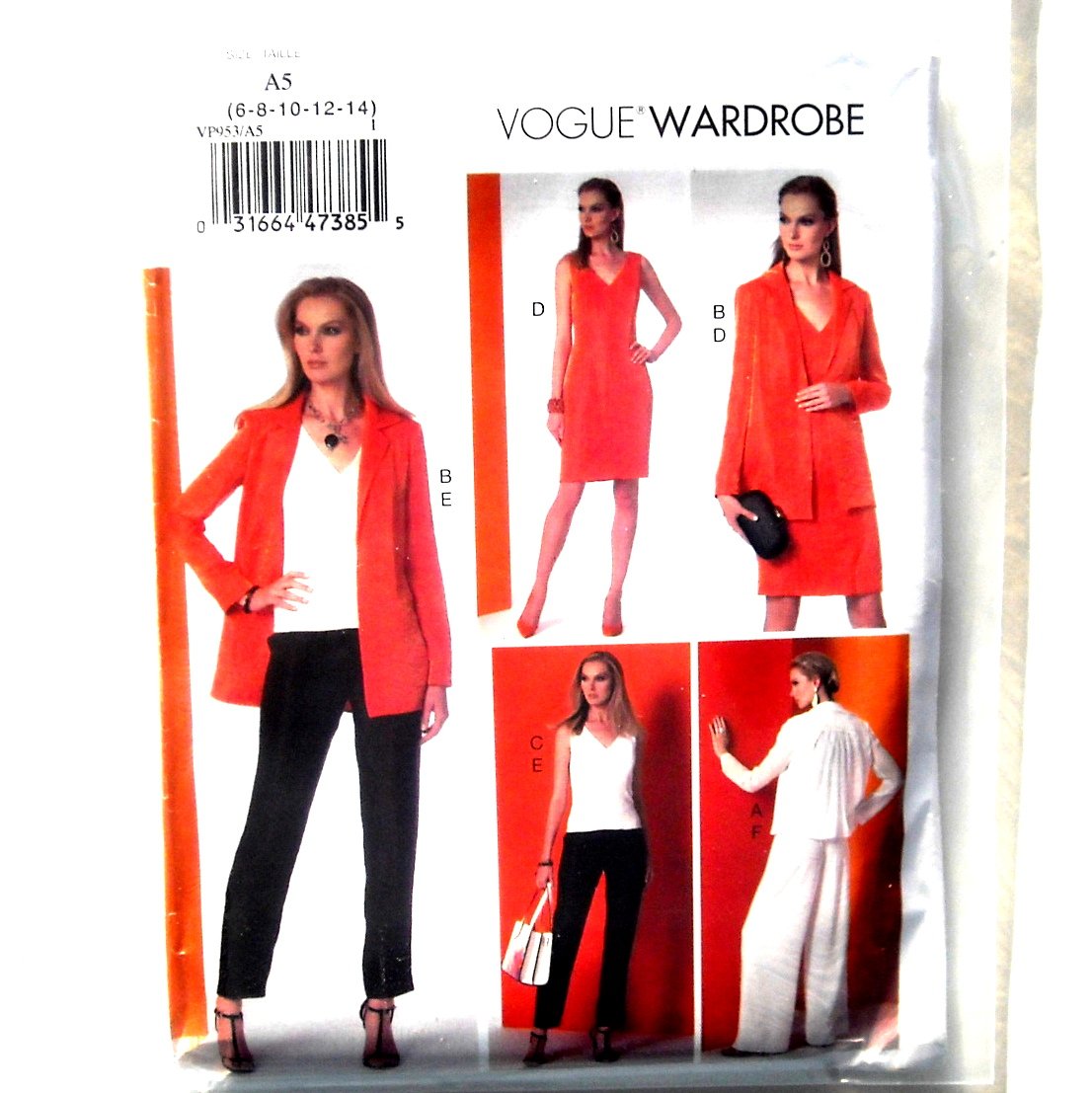 Jacket Top Dress Pants Vogue Sewing Pattern VP953