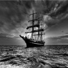 PHOTO WOODEN MAST SAIL SHIP OCEAN CALM SEAS NOSTALGIC NAUTICAL WALL ART PICTURE